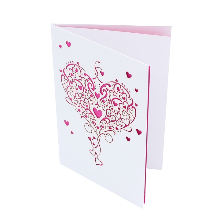 Felicitare Premium Laser Hearts