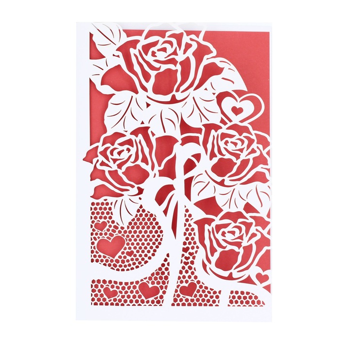 Felicitare Premium Laser Rose