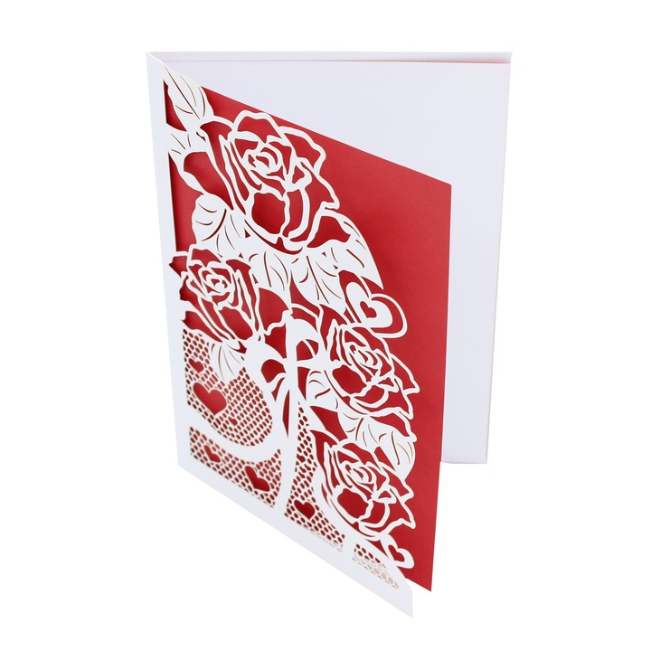 Felicitare Premium Laser Rose