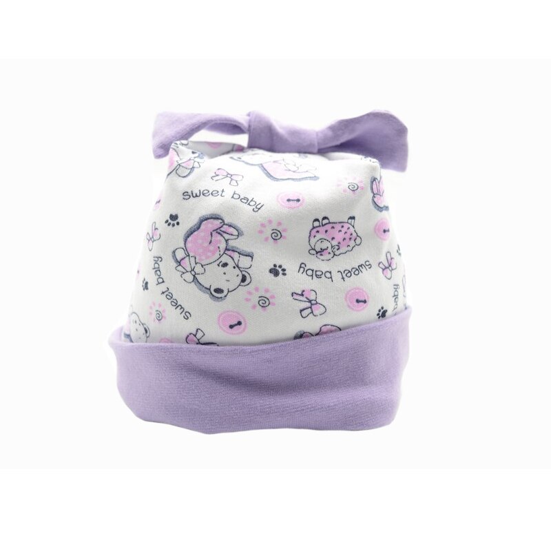 Caciula pentru fete Mic Pitic C11MV, Mov, 40 cm