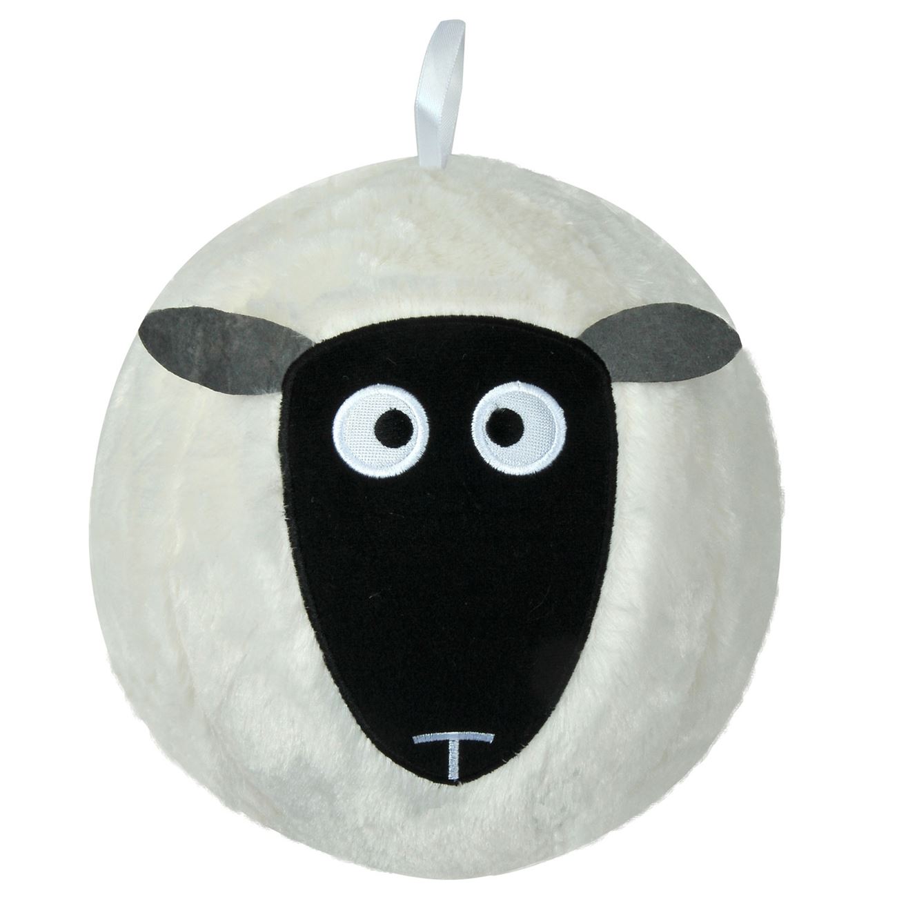 Minge pufoasa, Zola®, model oita, alb/negru, 22 cm