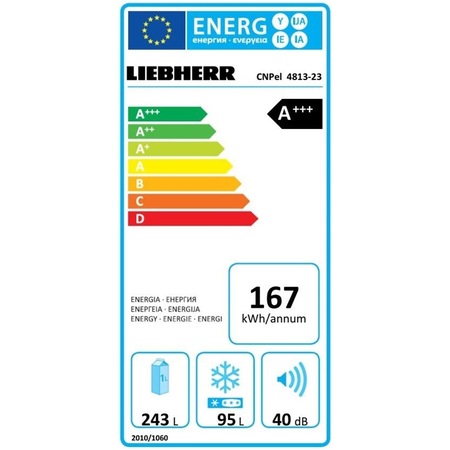 Combina frigorifica LIEBHERR CNP 4813, No Frost, 338 l, H 201 cm, Clasa A+++, argintiu