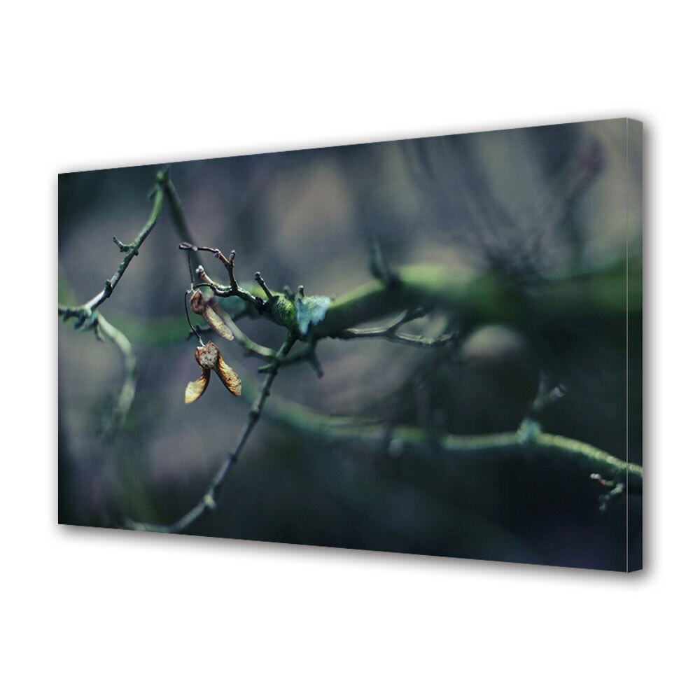 Tablou Canvas Luminos in intuneric VarioView LED, Toamna, Crenguta verde fara frunze, 30 x 45 cm