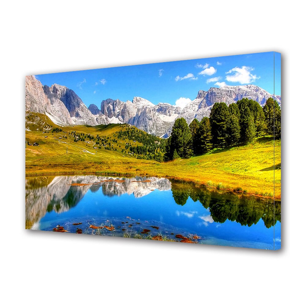 Tablou Canvas Luminos in intuneric VarioView LED, Toamna, Munti oglinditi in lac, 40 x 60 cm