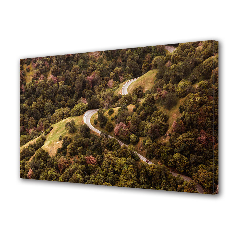 Tablou Canvas Luminos in intuneric VarioView LED, Toamna, Serpentine peste dealuri, 30 x 45 cm
