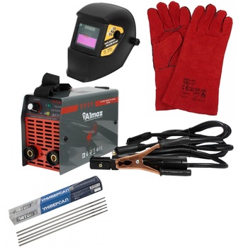 Set Invertor-Aparat sudura 4 accesorii, 250A, MMA semiprofesional, palmari, electrozi, masca sudura cu inchidere automata cu 3 reglaje, cabluri, ciocanel cu perie, curea de umar Set Invertor-Aparat sudura 4 accesorii, 250A, MMA semiprofesional, palmari, electrozi, masca sudura cu inchidere automata cu 3 reglaje, cabluri, ciocanel cu perie, curea de umar