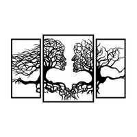 Decoratiune de perete, Nature in love, 1000x600 mm, fibra lemn, 4 mm, negru