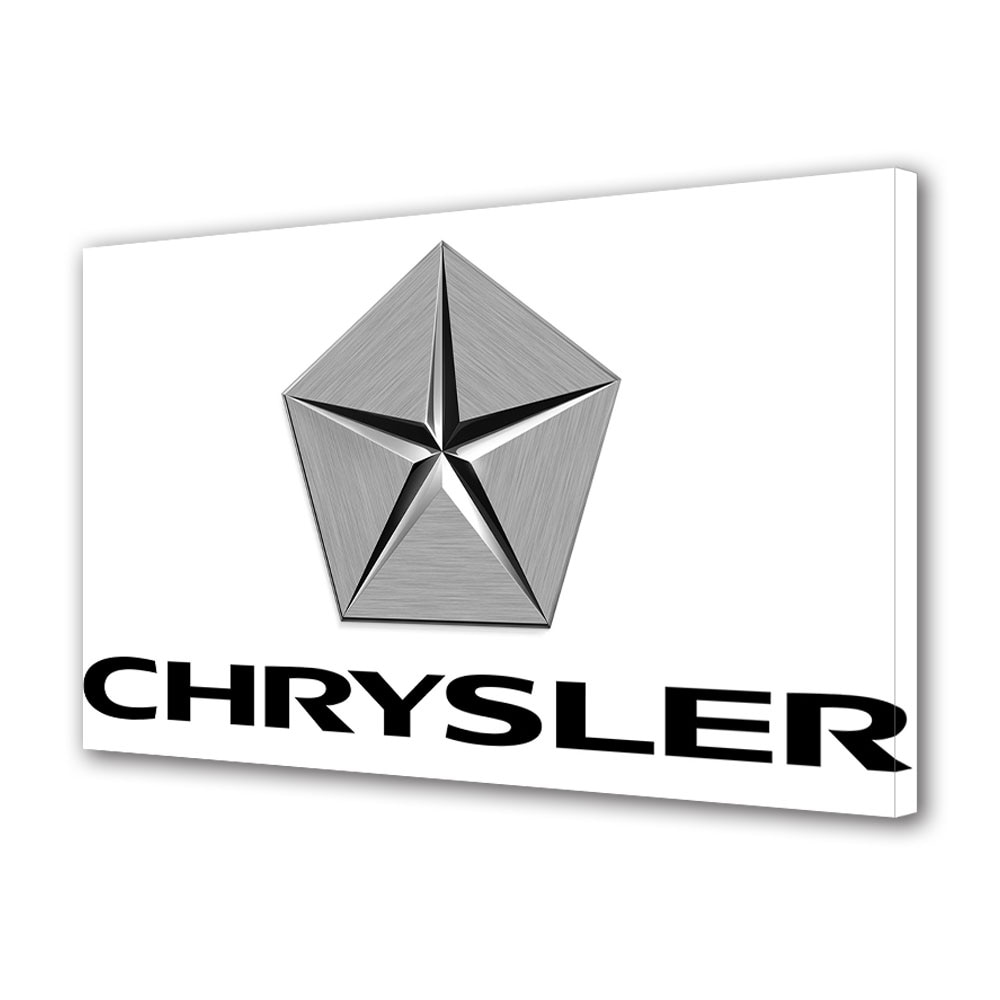 Tablou Canvas Luminos in intuneric VarioView LED, Auto Moto, Chrysler Logo, 30 x 45 cm