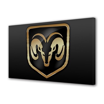 Tablou Canvas Luminos in intuneric VarioView LED, Auto Moto, Dodge Logo, 30 x 45 cm