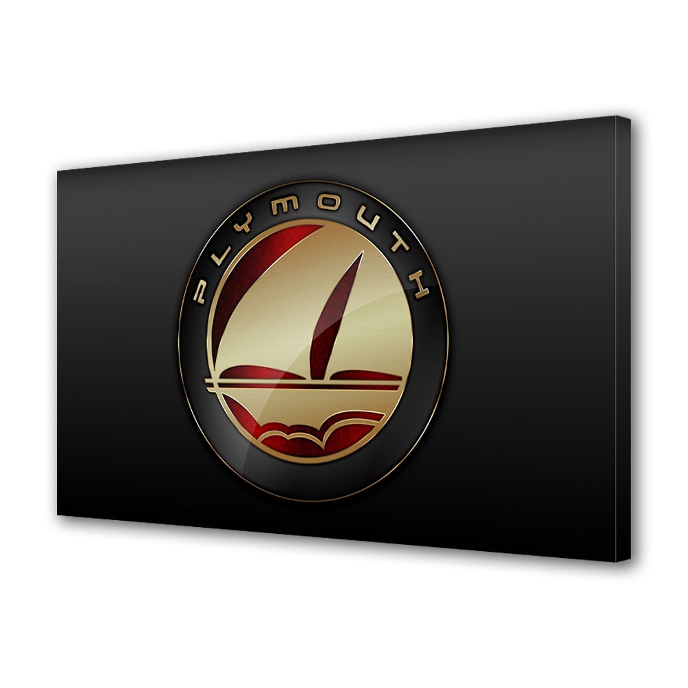 Tablou Canvas Luminos in intuneric VarioView LED, Auto Moto, Plymouth Logo, 40 x 60 cm