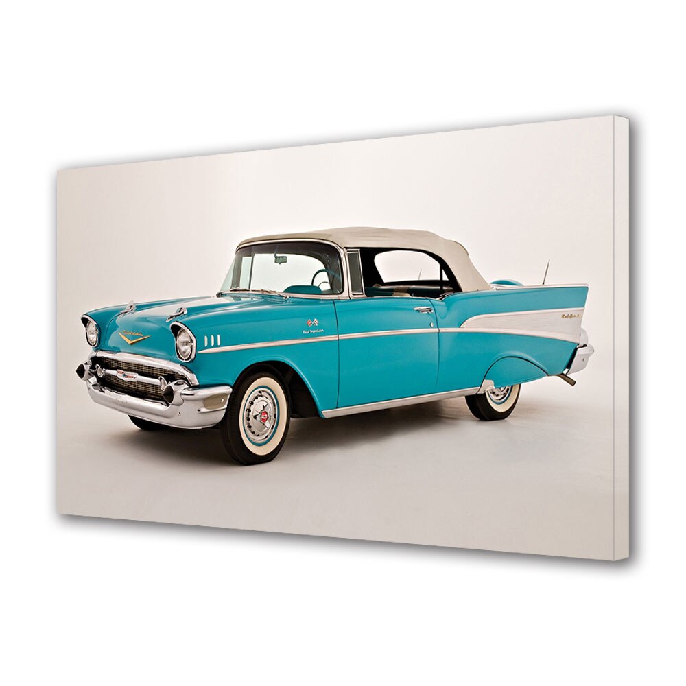 Tablou Canvas Luminos in intuneric VarioView LED, Auto Moto, Chevrolet Bel Air Convertible 1957, 30 x 45 cm