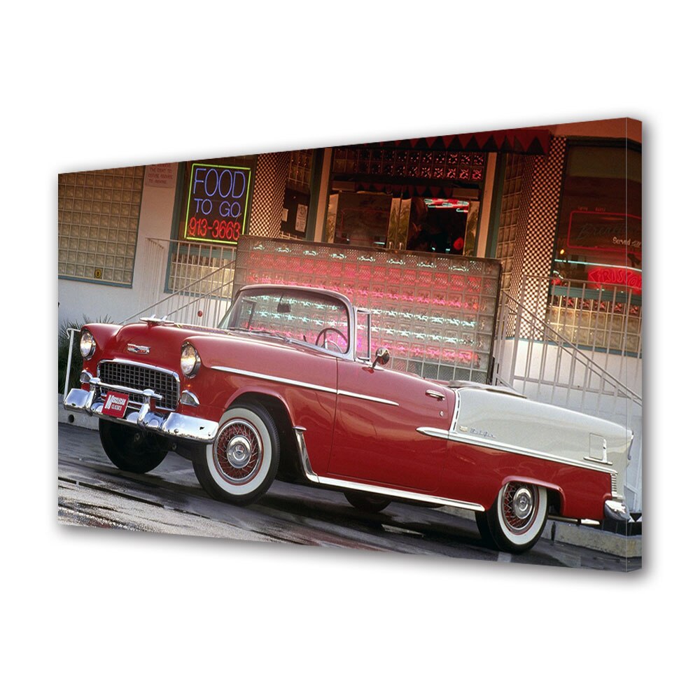 Tablou Canvas Luminos in intuneric VarioView LED, Auto Moto, Chevrolet Belair Convertible 1955, 40 x 60 cm