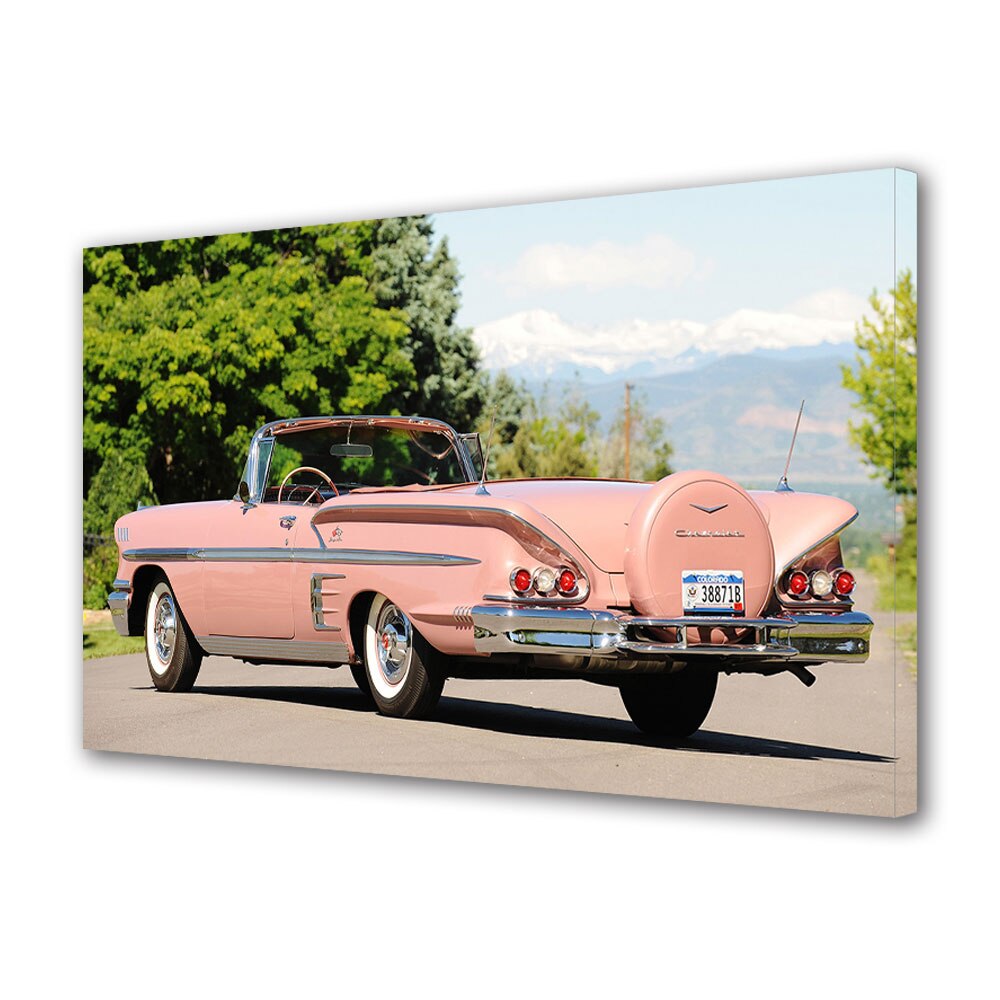 Tablou Canvas Luminos in intuneric VarioView LED, Auto Moto, Chevrolet Bel Air Impala Convertible 1958, 40 x 60 cm