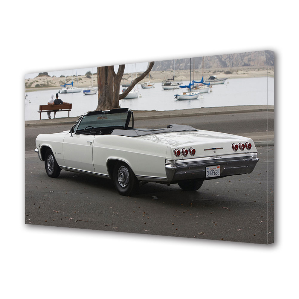 Tablou Canvas Luminos in intuneric VarioView LED, Auto Moto, Chevrolet Impala 327 Convertible 1965, 30 x 45 cm