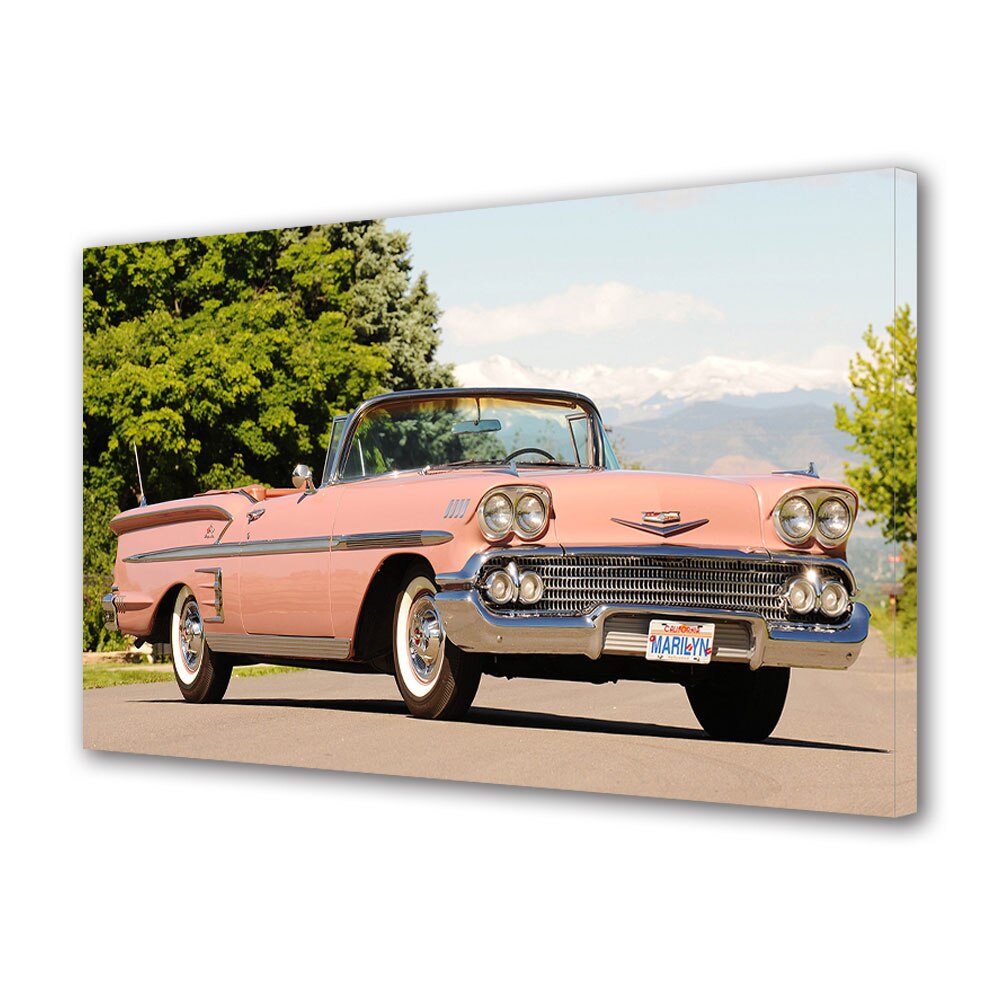 Tablou Canvas Luminos in intuneric VarioView LED, Auto Moto, Chevrolet Bel Air Impala Convertible 1958, 40 x 60 cm