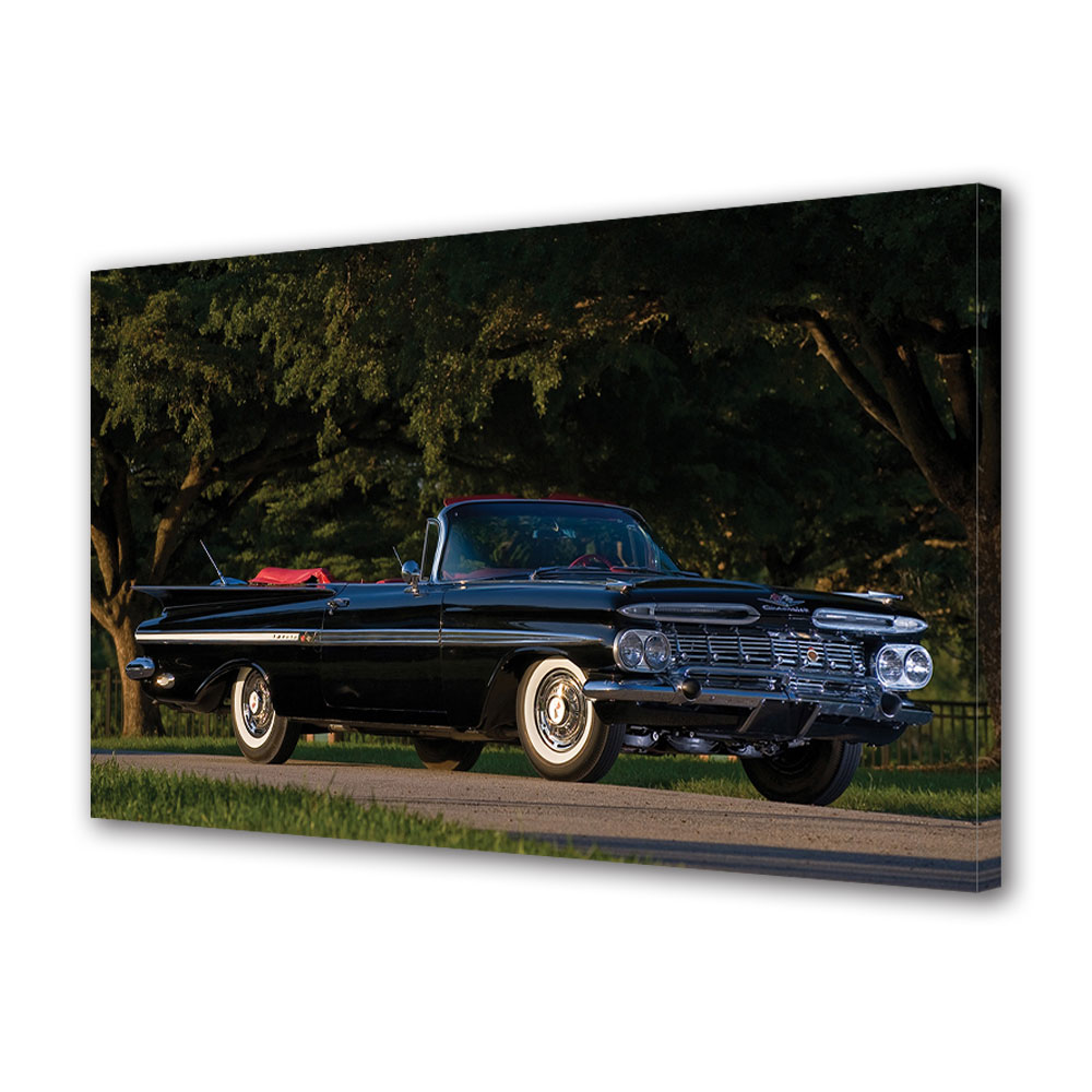 Tablou Canvas Luminos in intuneric VarioView LED, Auto Moto, Chevrolet Impala Convertible 1959, 30 x 45 cm