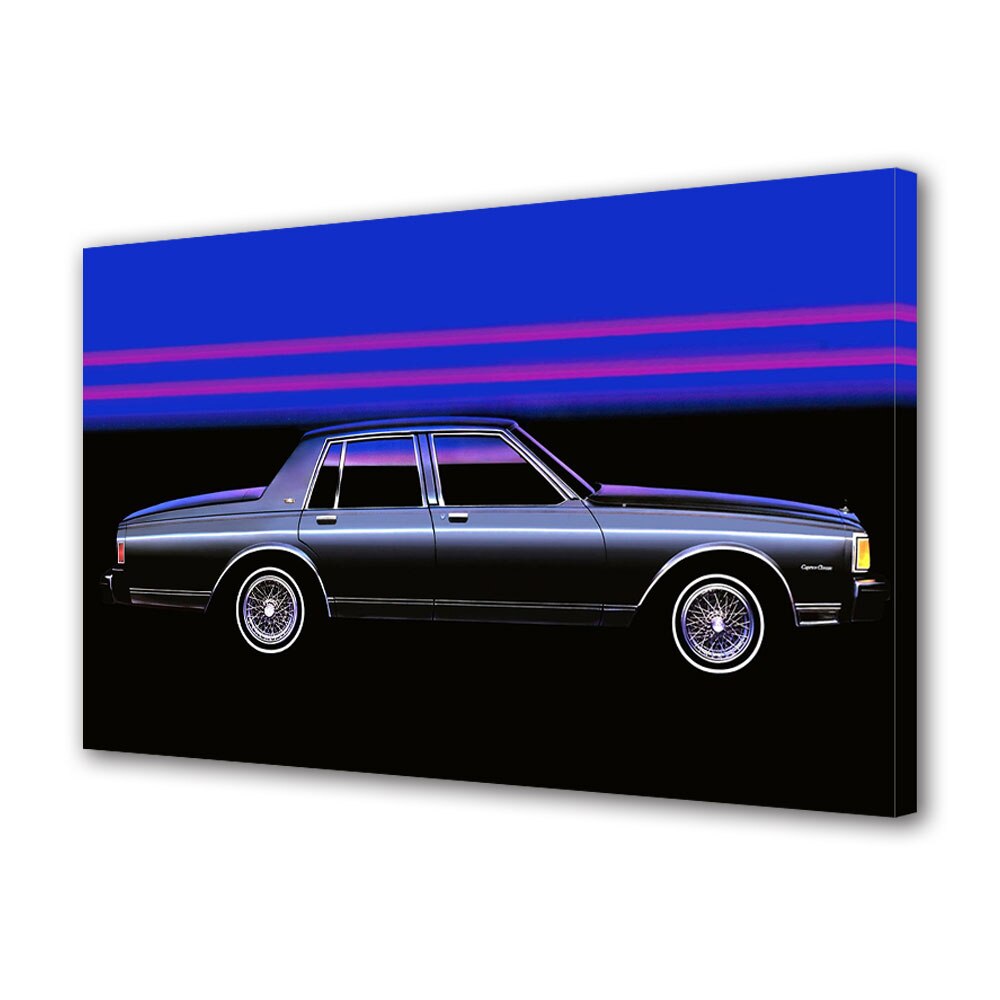 Tablou Canvas Luminos in intuneric VarioView LED, Auto Moto, Chevrolet Caprice Classic 1977, 40 x 60 cm
