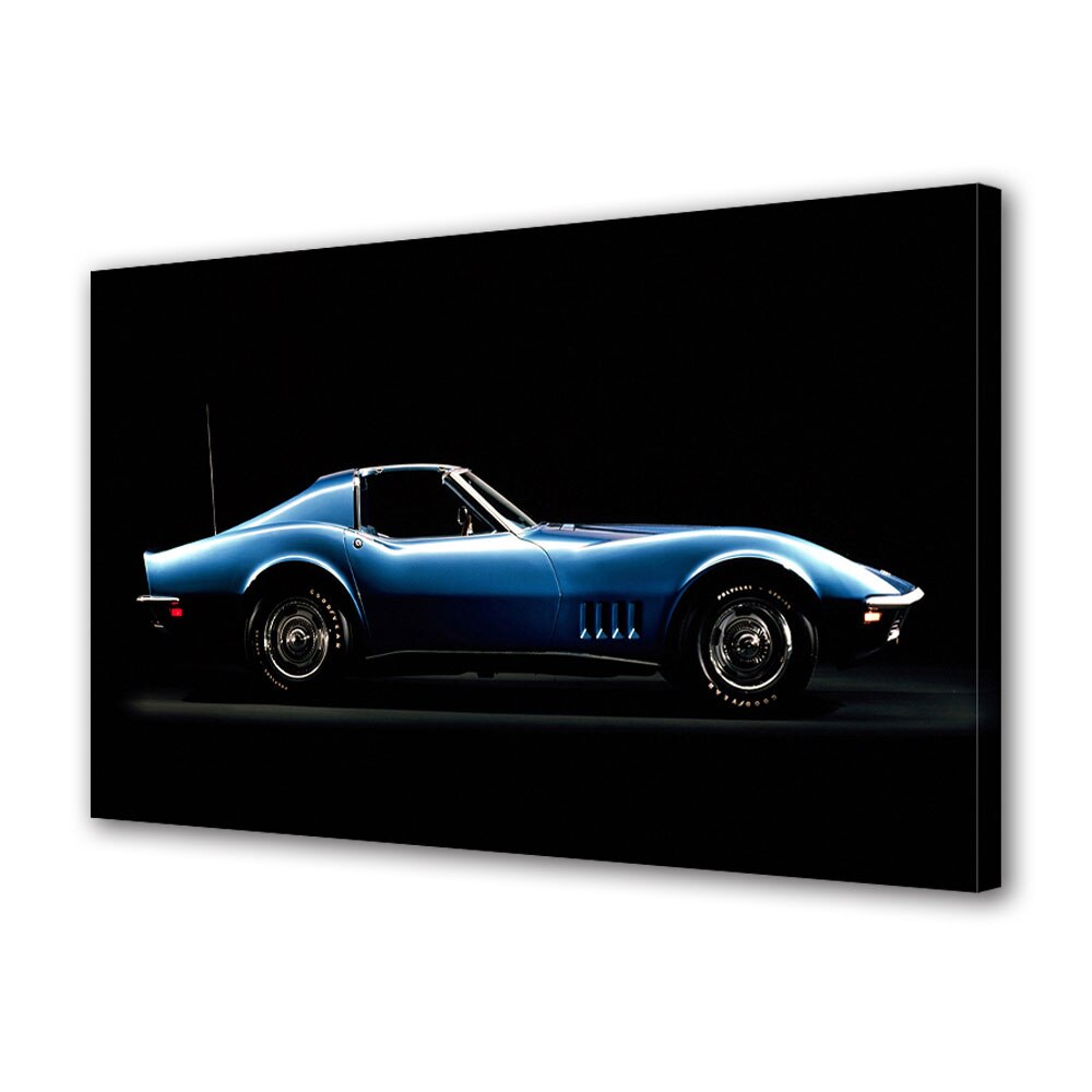 Tablou Canvas Luminos in intuneric VarioView LED, Auto Moto, Corvette Sting Ray Coupe (C3) 1968, 40 x 60 cm