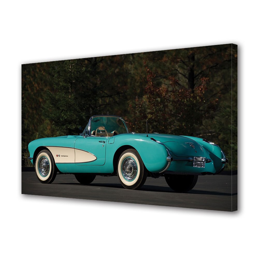 Tablou Canvas Luminos in intuneric VarioView LED, Auto Moto, Corvette C1 1956-57, 40 x 60 cm