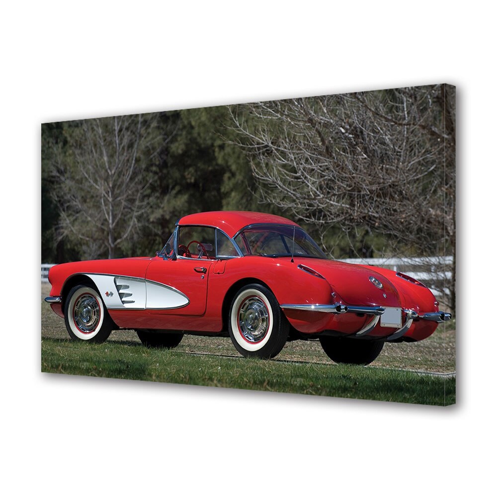 Tablou Canvas Luminos in intuneric VarioView LED, Auto Moto, Corvette C1 1959-60, 30 x 45 cm