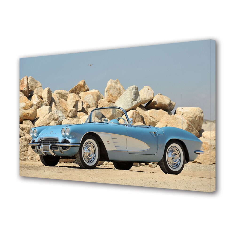 Tablou Canvas Luminos in intuneric VarioView LED, Auto Moto, Corvette C1 1961, 40 x 60 cm