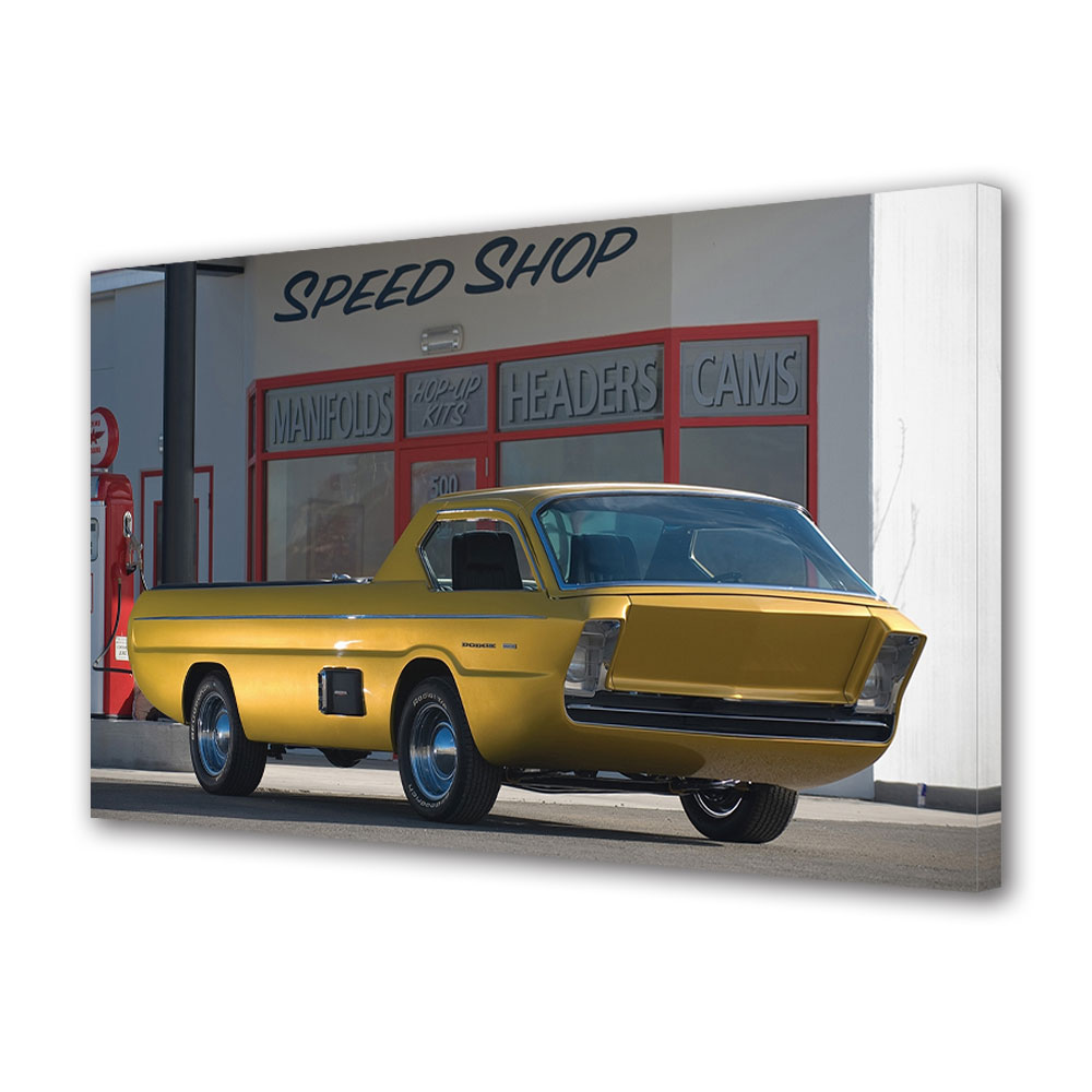 Tablou Canvas Luminos in intuneric VarioView LED, Auto Moto, Dodge Pickup Deora 1966, 30 x 45 cm