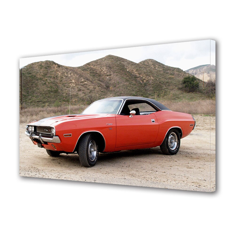 Tablou Canvas Luminos in intuneric VarioView LED, Auto Moto, Dodge Challenger R-T 1970, 30 x 45 cm