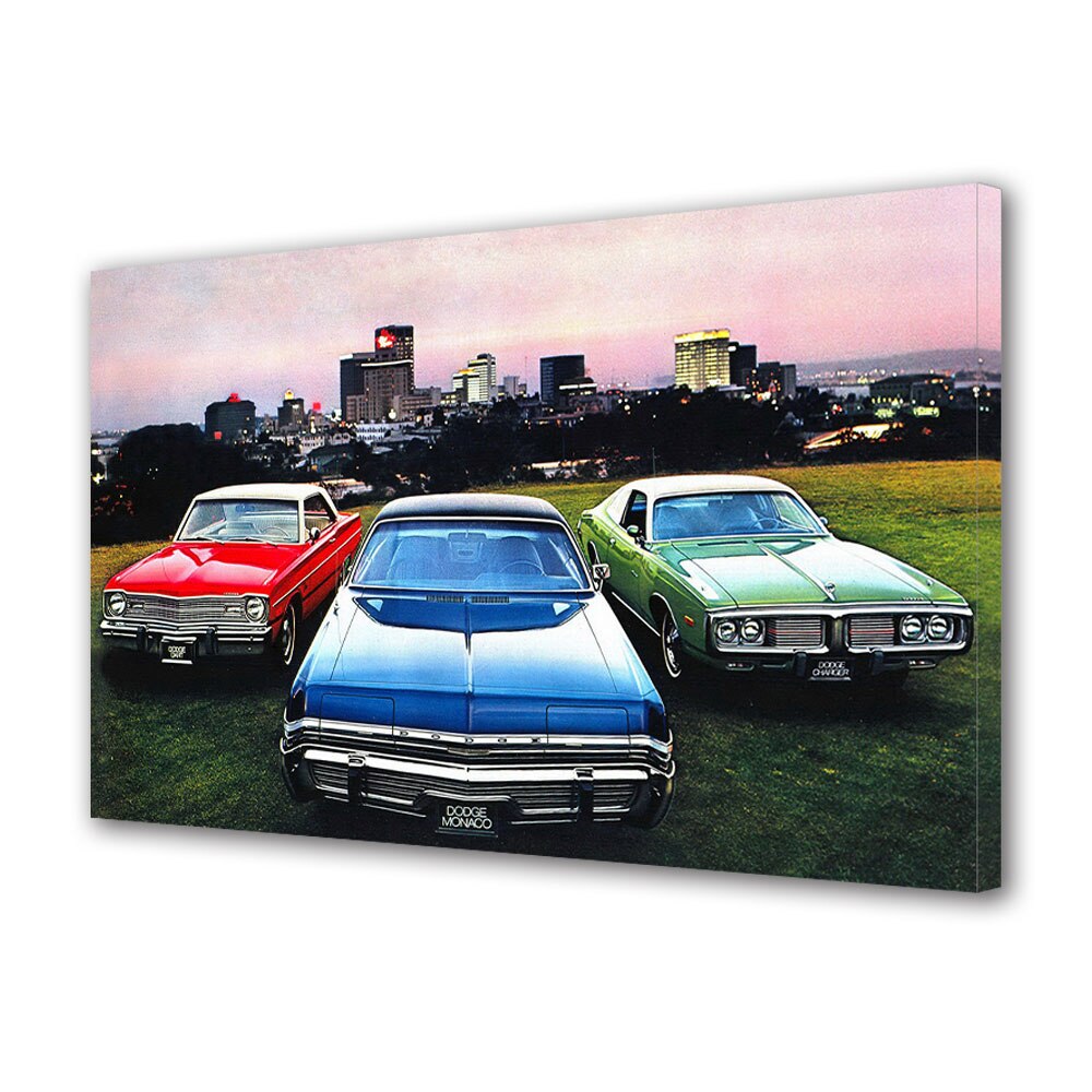 Tablou Canvas Luminos in intuneric VarioView LED, Auto Moto, Dodge, 40 x 60 cm
