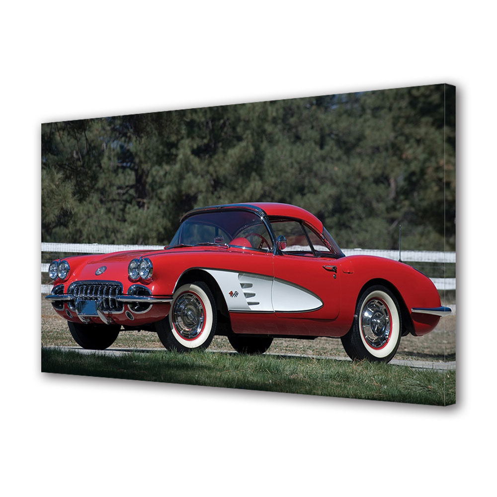 Tablou Canvas Luminos in intuneric VarioView LED, Auto Moto, Corvette C1 1959-60, 40 x 60 cm