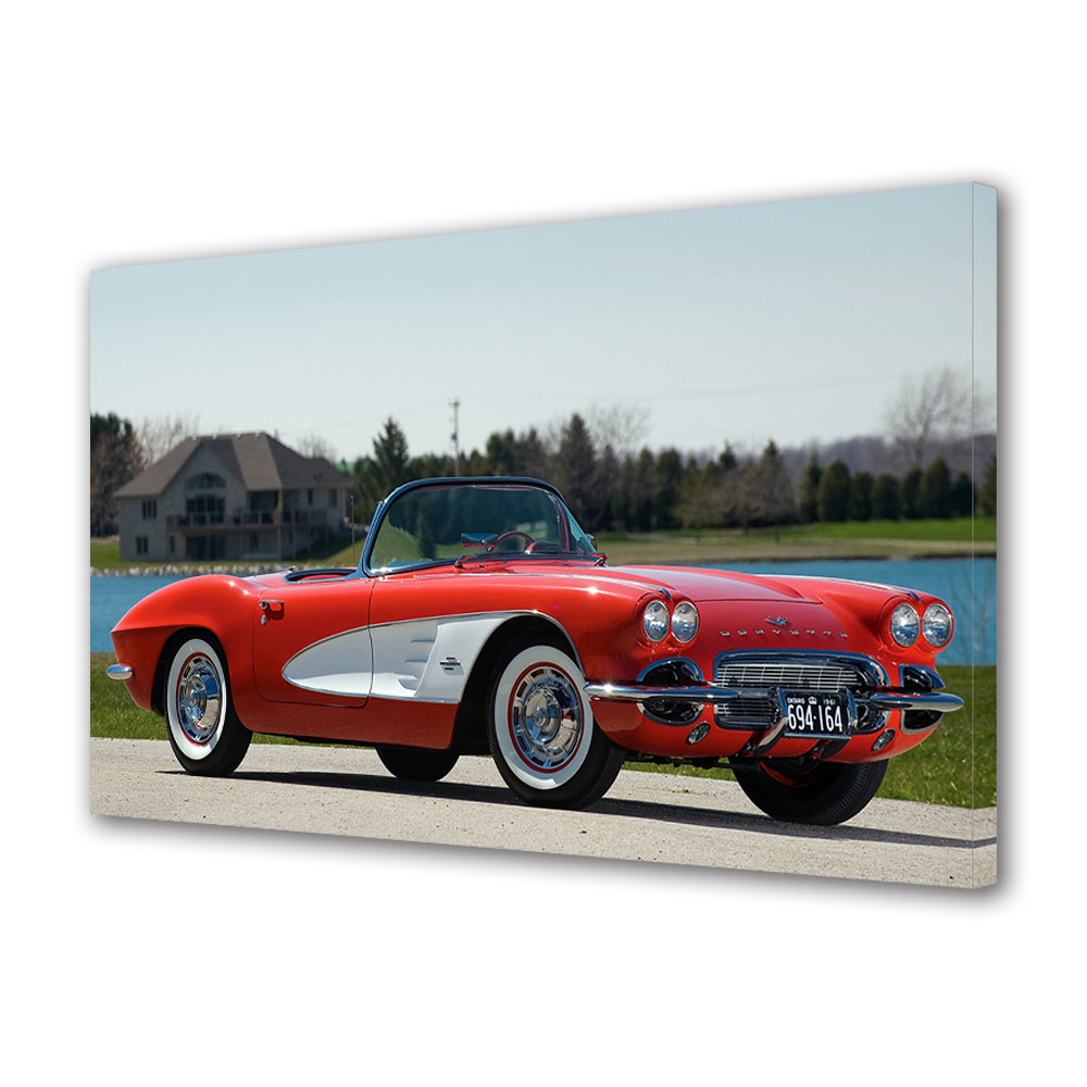 Tablou Canvas Luminos in intuneric VarioView LED, Auto Moto, Corvette C1 1961, 30 x 45 cm
