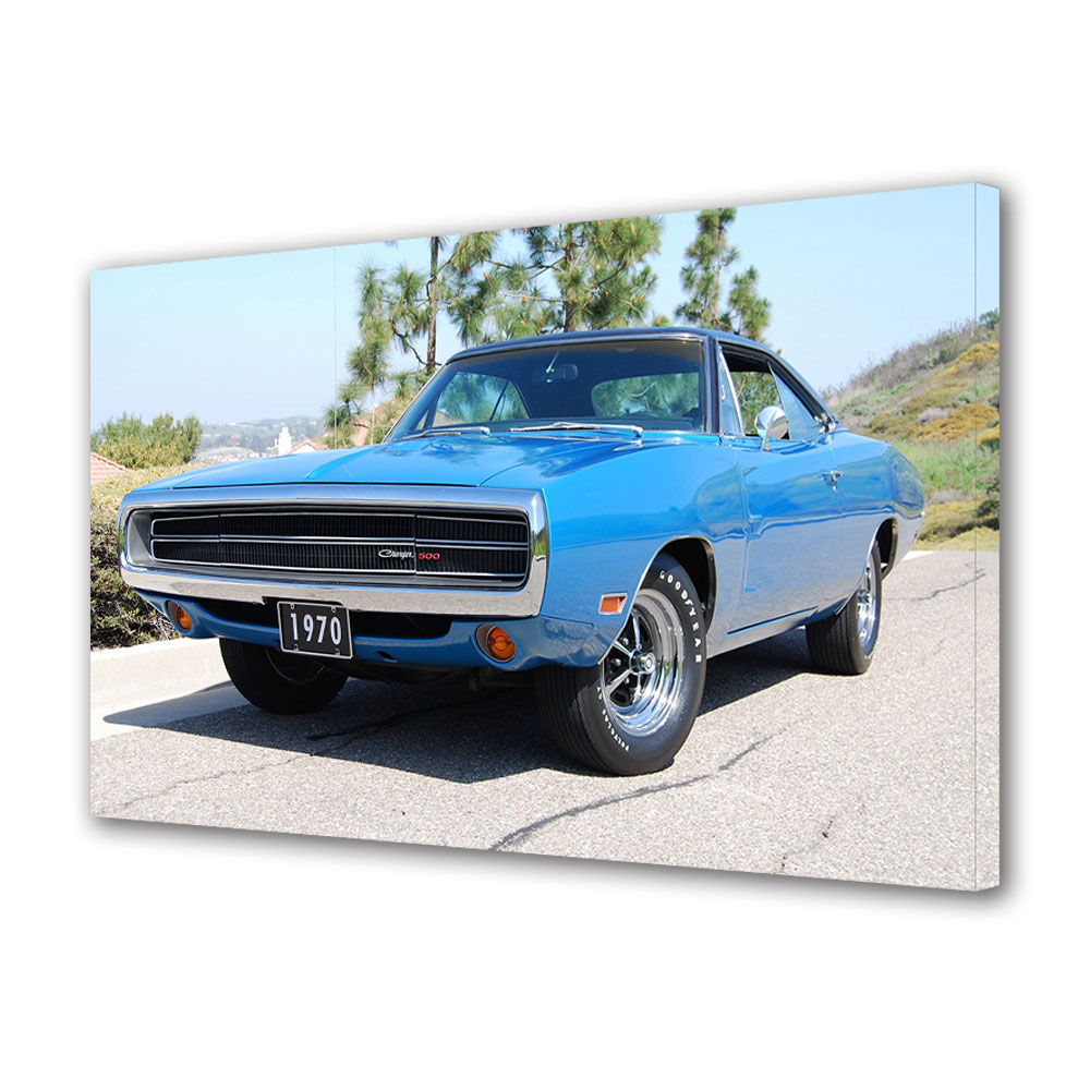 Tablou Canvas Luminos in intuneric VarioView LED, Auto Moto, Dodge Charger 1970, 40 x 60 cm