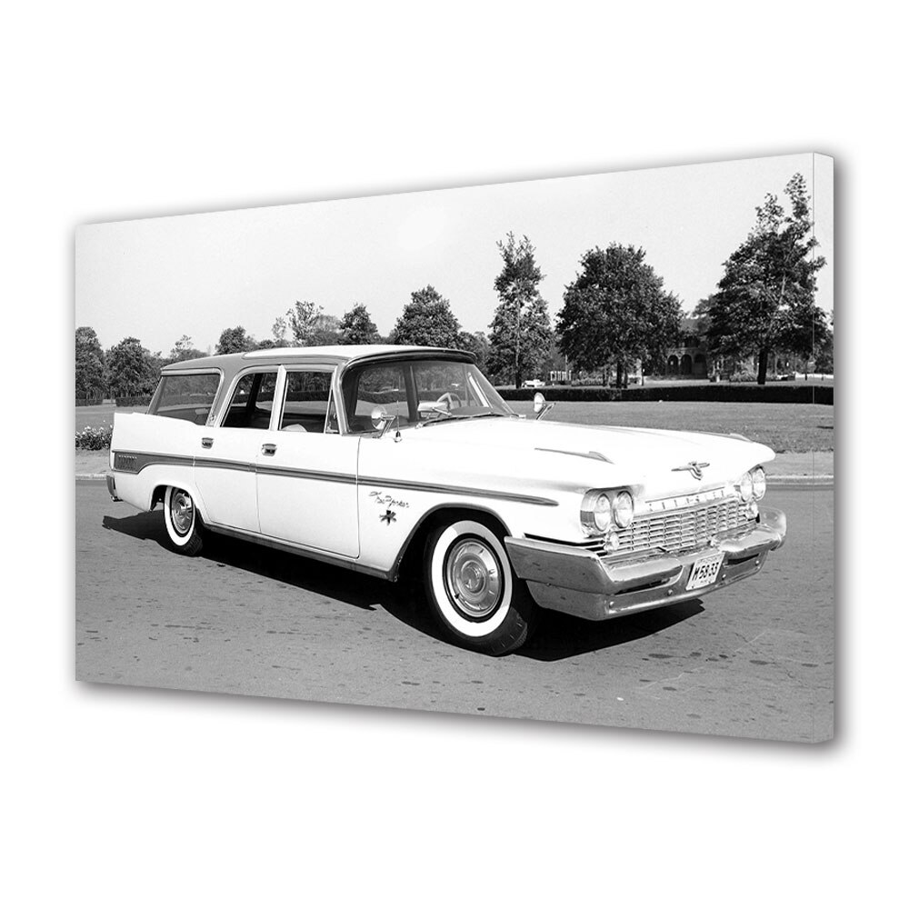Tablou Canvas Luminos in intuneric VarioView LED, Auto Moto, Chrysler New Yorker Town & Country Station Wagon 1959, 40 x 60 cm