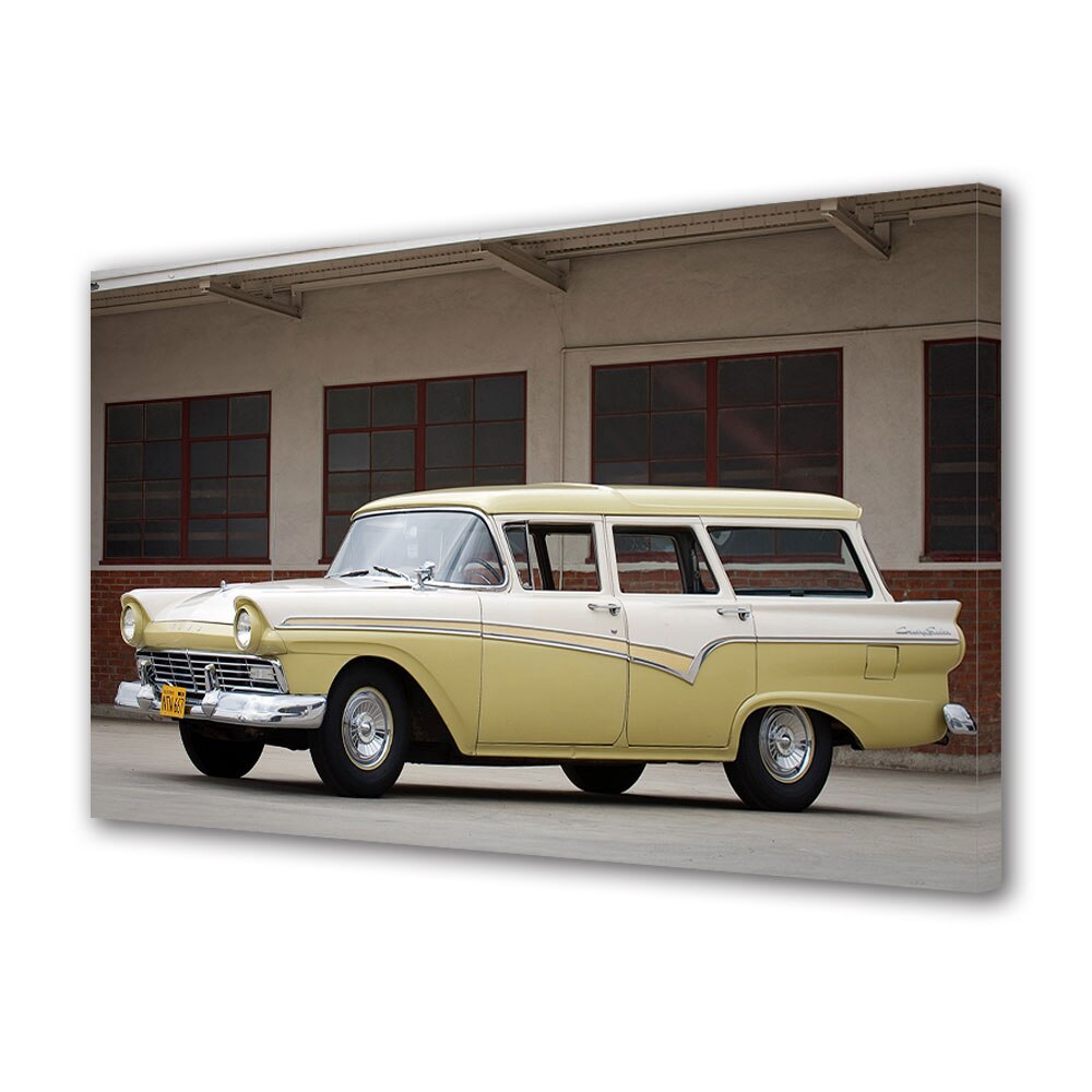 Tablou Canvas Luminos in intuneric VarioView LED, Auto Moto, 1957 Ford 6-Passenger Country Sedan, 40 x 60 cm