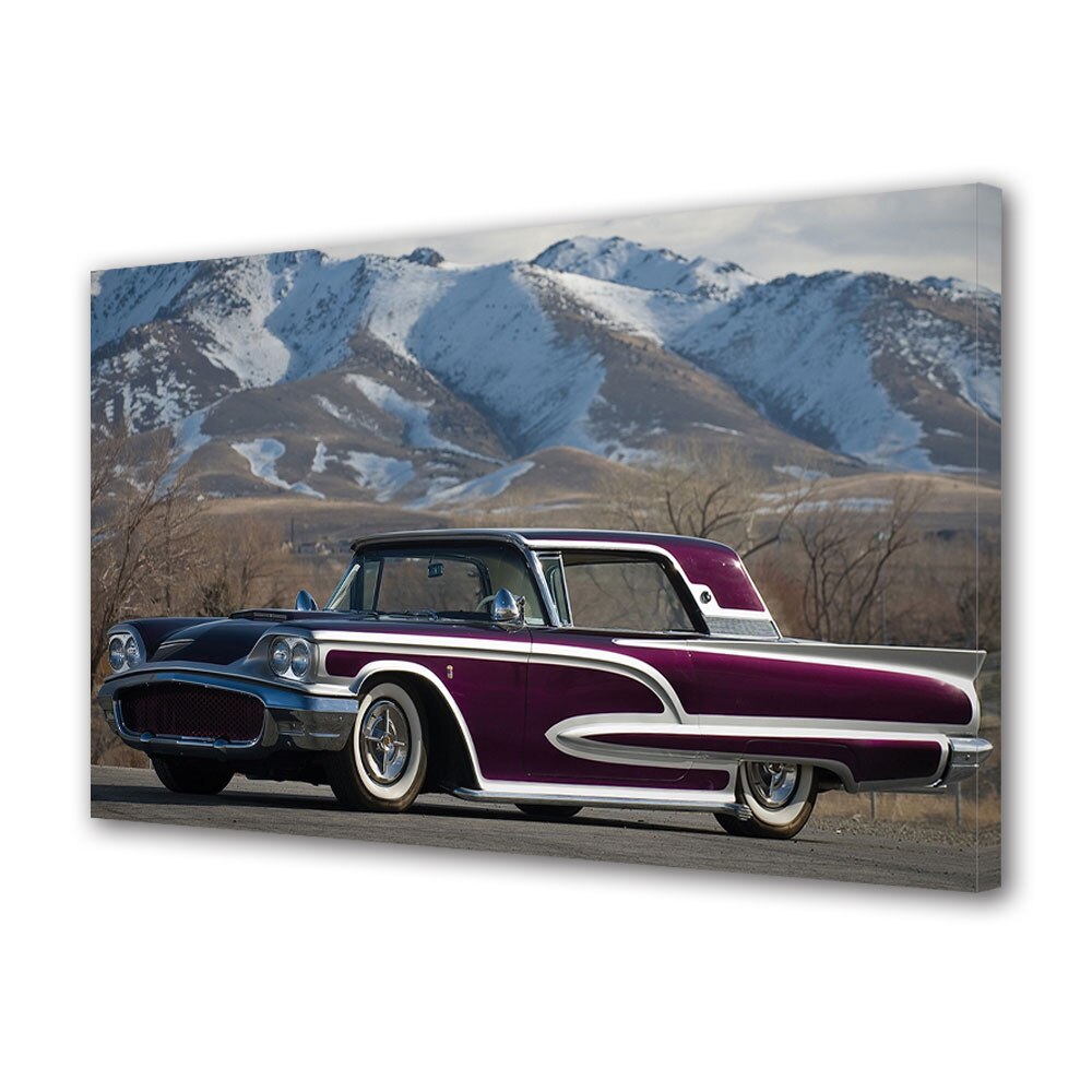 Tablou Canvas Luminos in intuneric VarioView LED, Auto Moto, Ford Thunderbird 1958-60, 30 x 45 cm