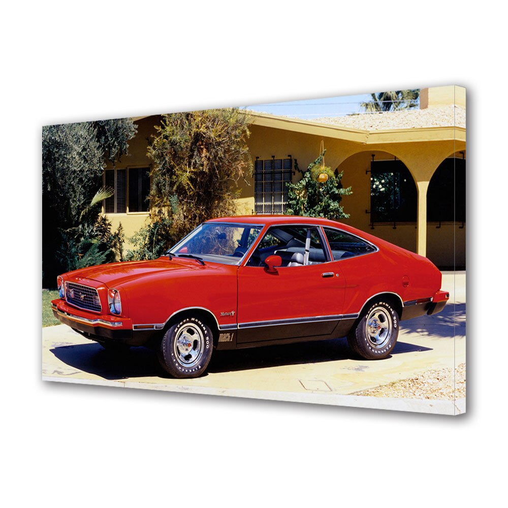 Tablou Canvas Luminos in intuneric VarioView LED, Auto Moto, Ford Mustang Mach 1 hatchback 1974, 40 x 60 cm