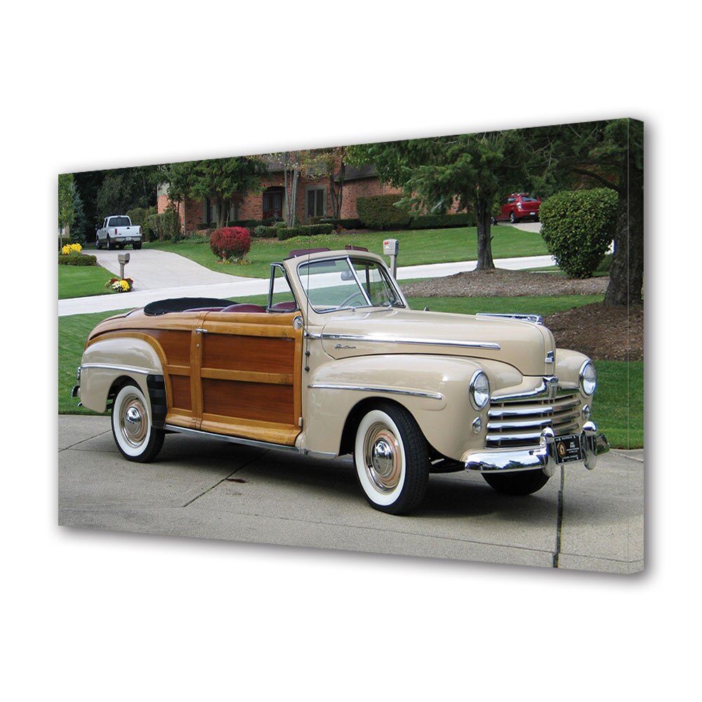 Tablou Canvas Luminos in intuneric VarioView LED, Auto Moto, Ford Super Deluxe Sportsman Convertible 1947-48, 40 x 60 cm
