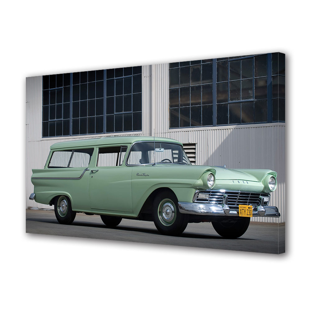 Tablou Canvas Luminos in intuneric VarioView LED, Auto Moto, 1957 Ford Ranch Wagon, 40 x 60 cm