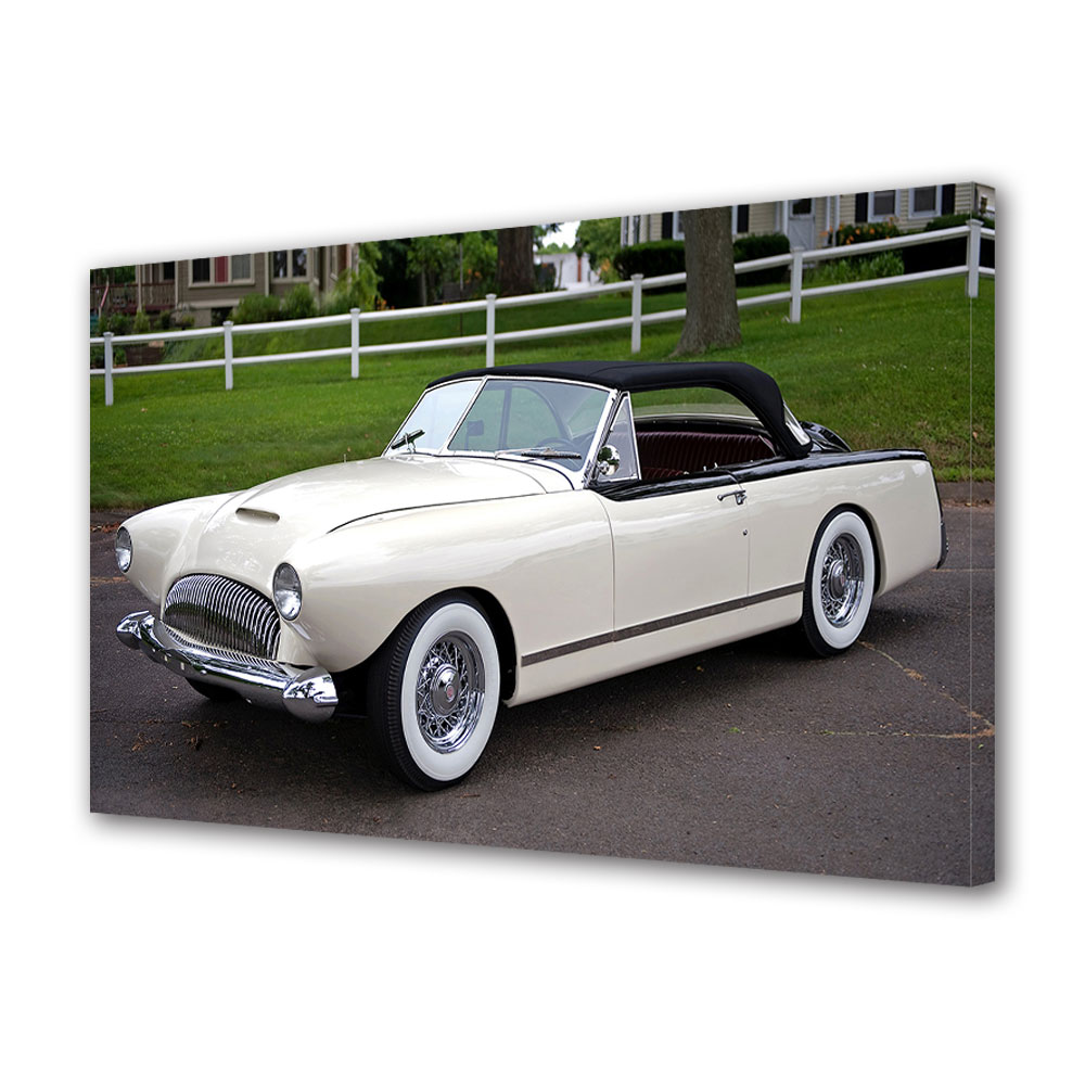 Tablou Canvas Luminos in intuneric VarioView LED, Auto Moto, Muntz Jet Convertible 1952, 40 x 60 cm