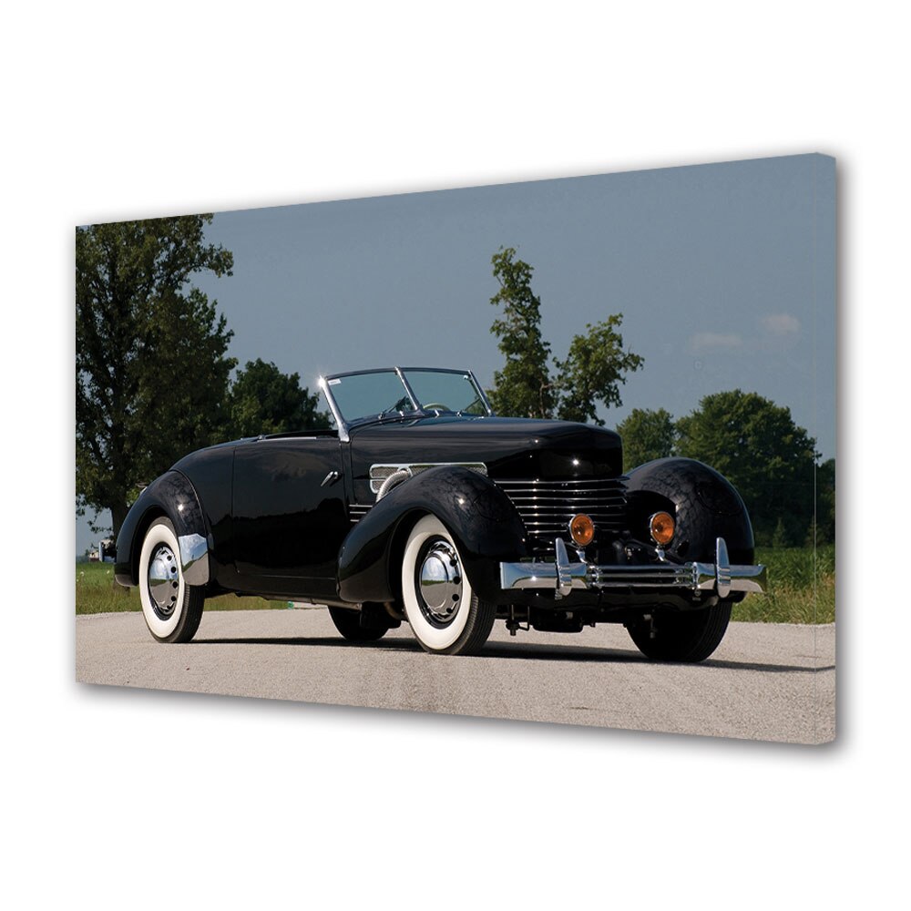 Tablou Canvas Luminos in intuneric VarioView LED, Auto Moto, 1937 Cord 812 SC Convertible Coupe, 30 x 45 cm