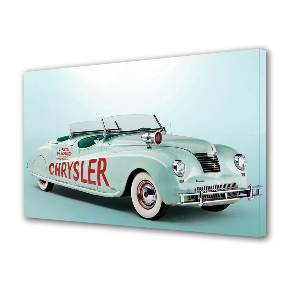 Tablou Canvas Luminos in intuneric VarioView LED, Auto Moto, Chrysler Bleu, 30 x 45 cm