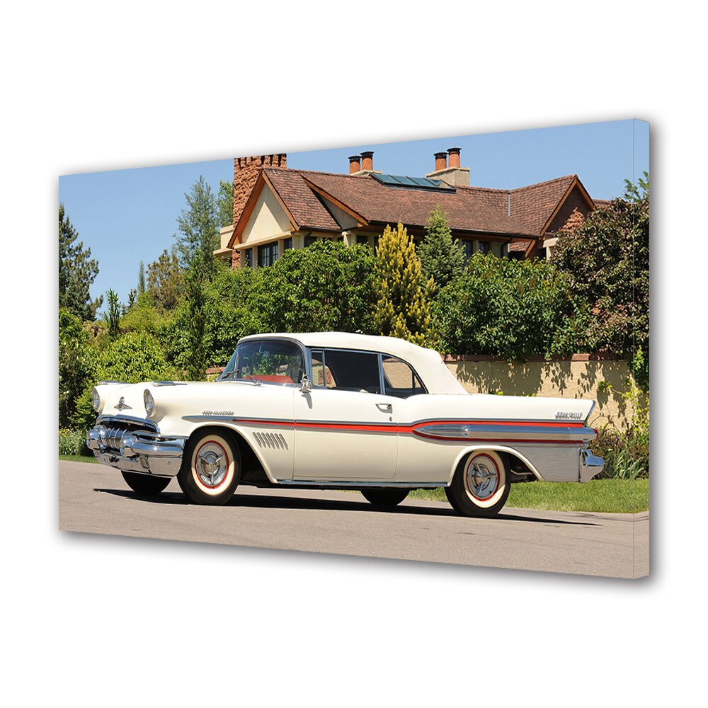 Tablou Canvas Luminos in intuneric VarioView LED, Auto Moto, Pontiac Bonneville Convertible 1957, 30 x 45 cm