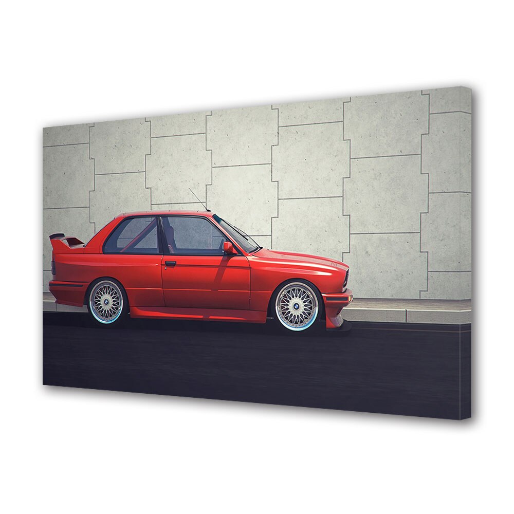 Tablou Canvas Luminos in intuneric VarioView LED, Auto Moto, BMW Rosu, 30 x 45 cm