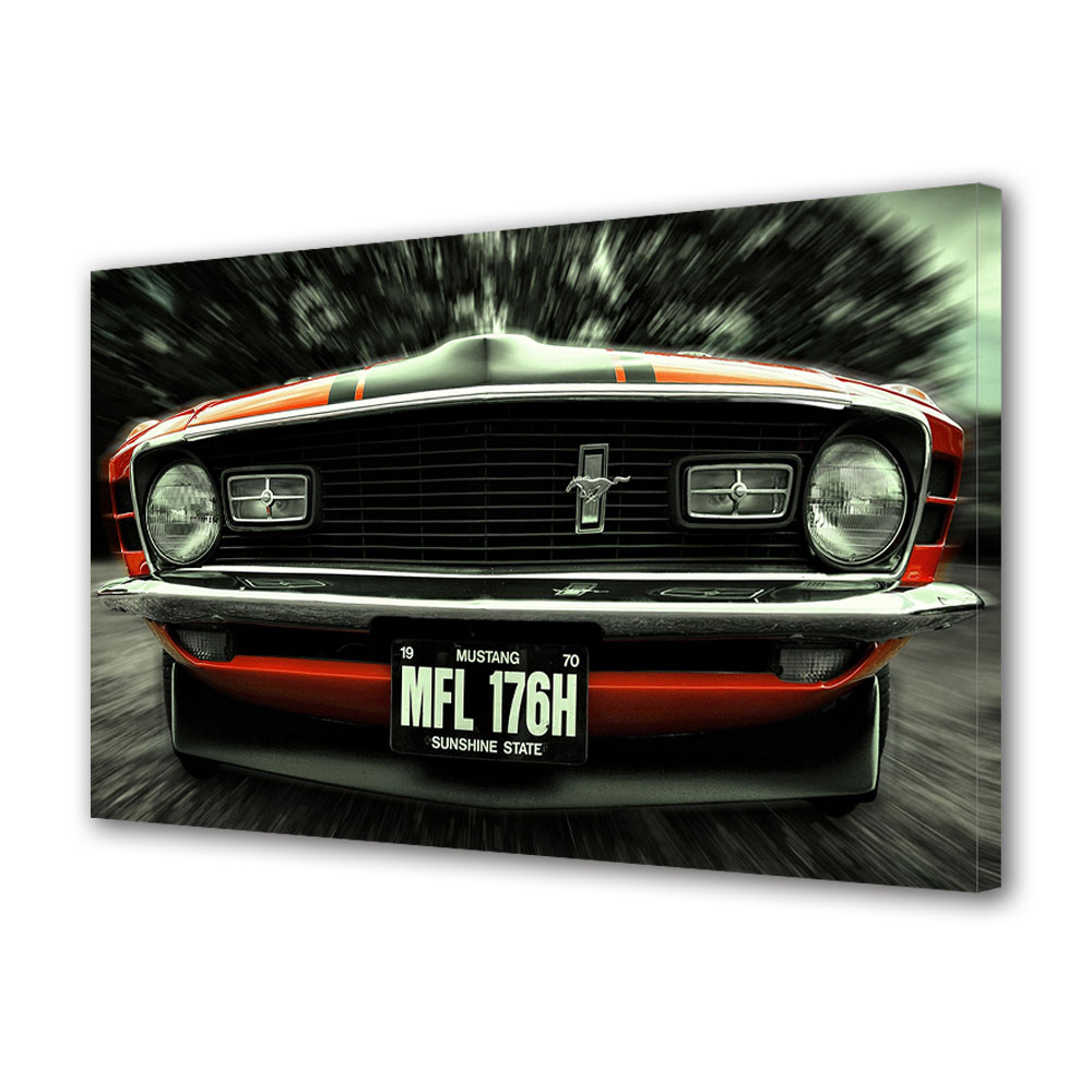 Tablou Canvas Luminos in intuneric VarioView LED, Auto Moto, Ford Mustang, 40 x 60 cm