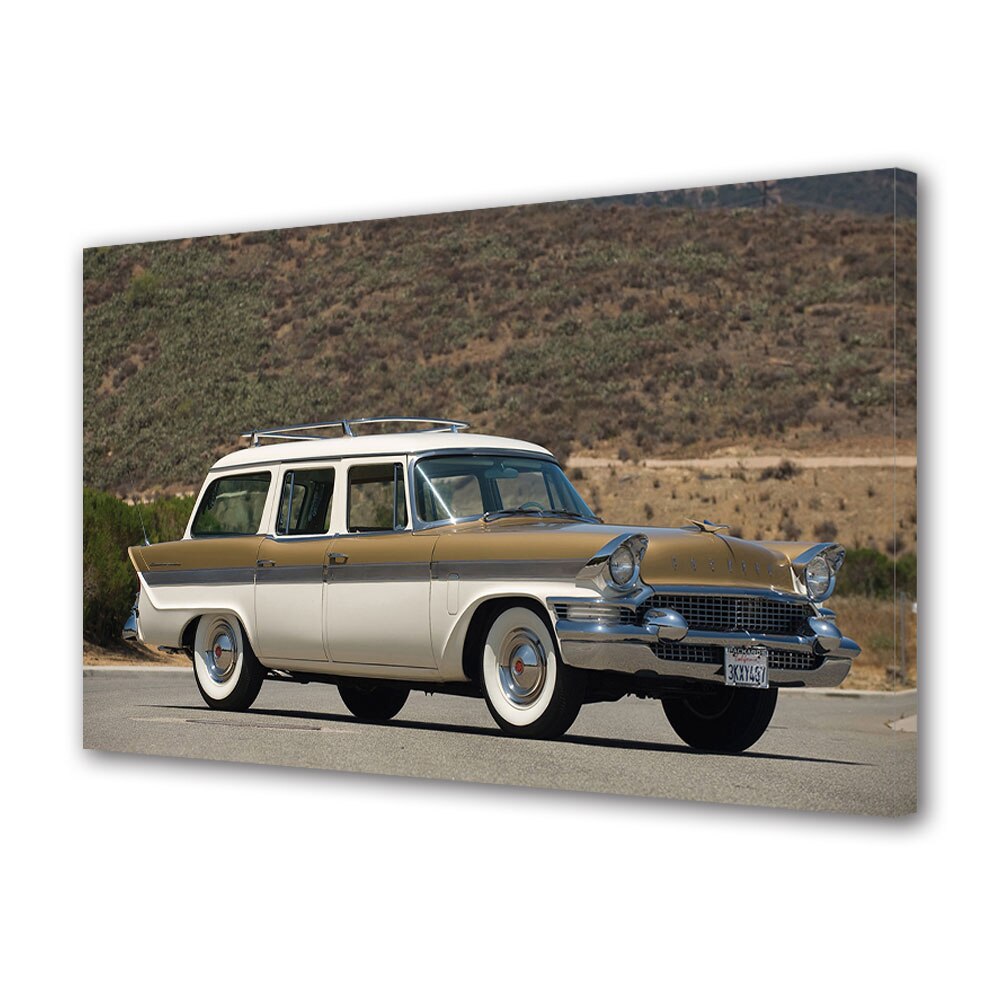 Tablou Canvas Luminos in intuneric VarioView LED, Auto Moto, Packard Clipper Country Sedan Station Wagon 1957, 40 x 60 cm