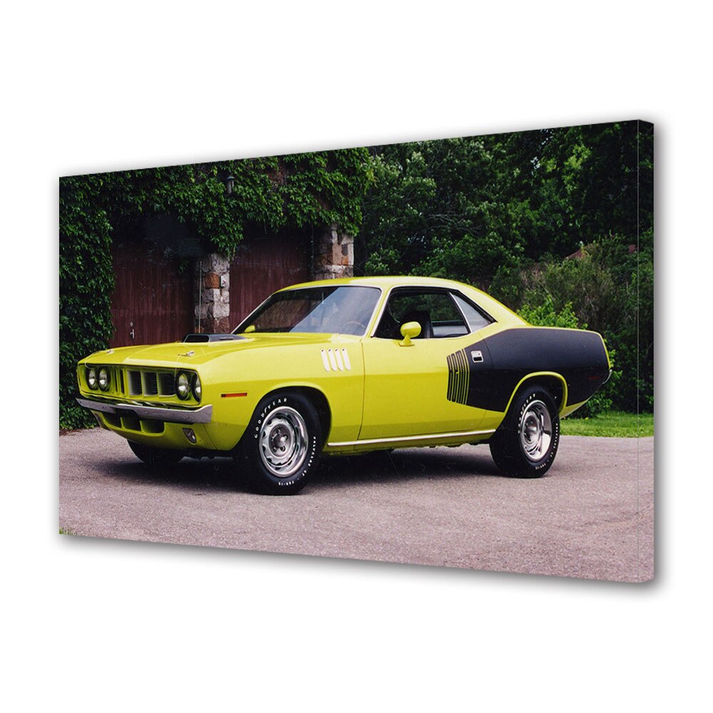 Tablou Canvas Luminos in intuneric VarioView LED, Auto Moto, Plymouth Hemi 'Cuda 1971, 30 x 45 cm