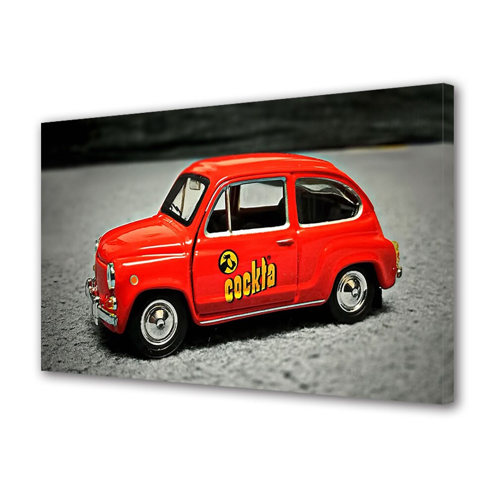 Tablou Canvas Luminos in intuneric VarioView LED, Auto Moto, FIAT 500 Macheta, 40 x 60 cm
