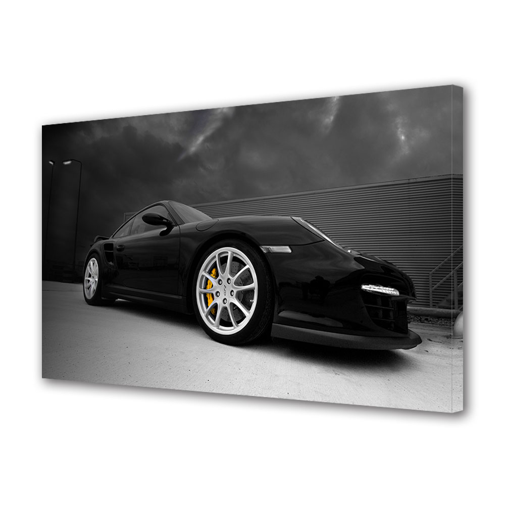 Tablou Canvas Luminos in intuneric VarioView LED, Auto Moto, Porsche Carrera Negru, 40 x 60 cm