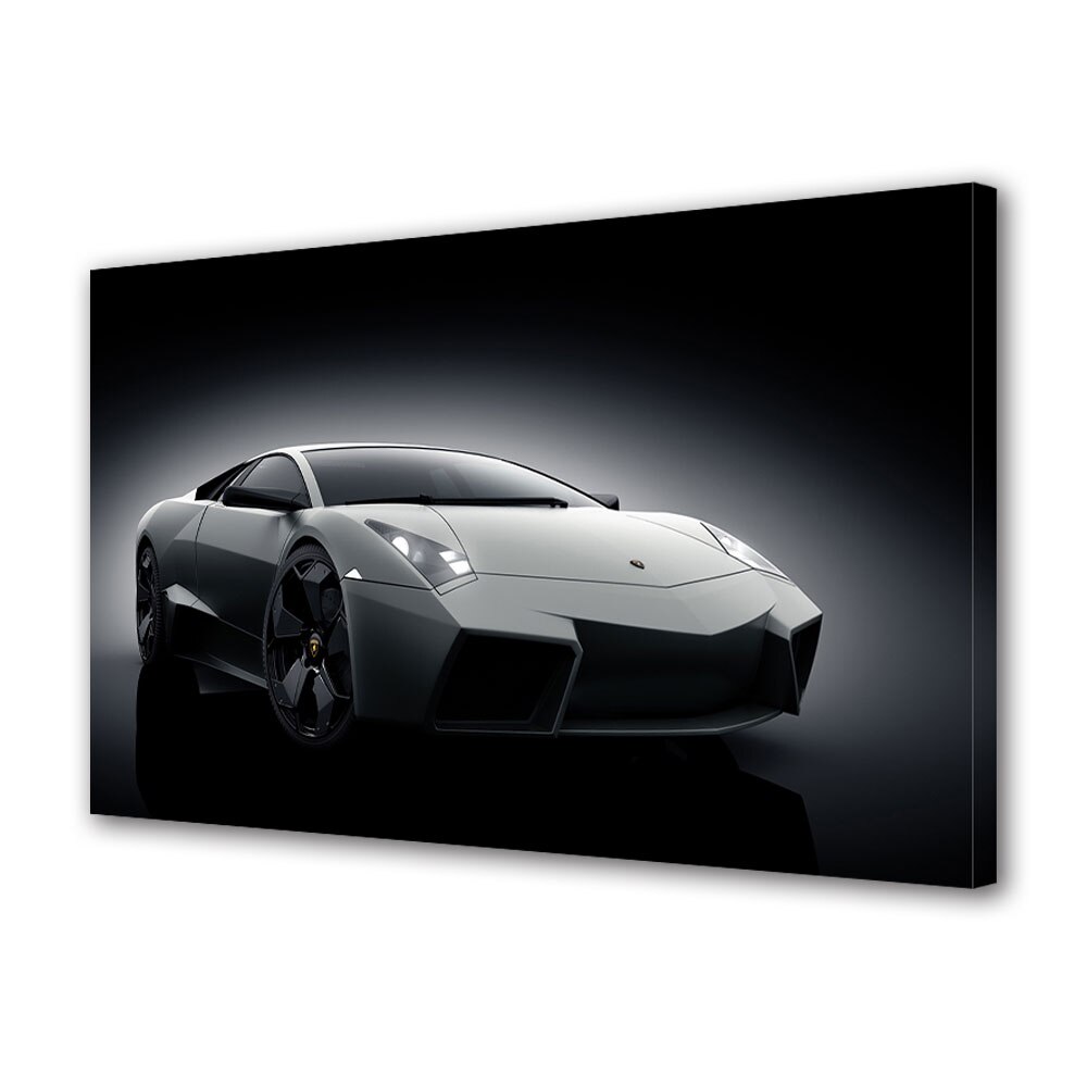 Tablou Canvas Luminos in intuneric VarioView LED, Auto Moto, Lamborghini Alb, 40 x 60 cm