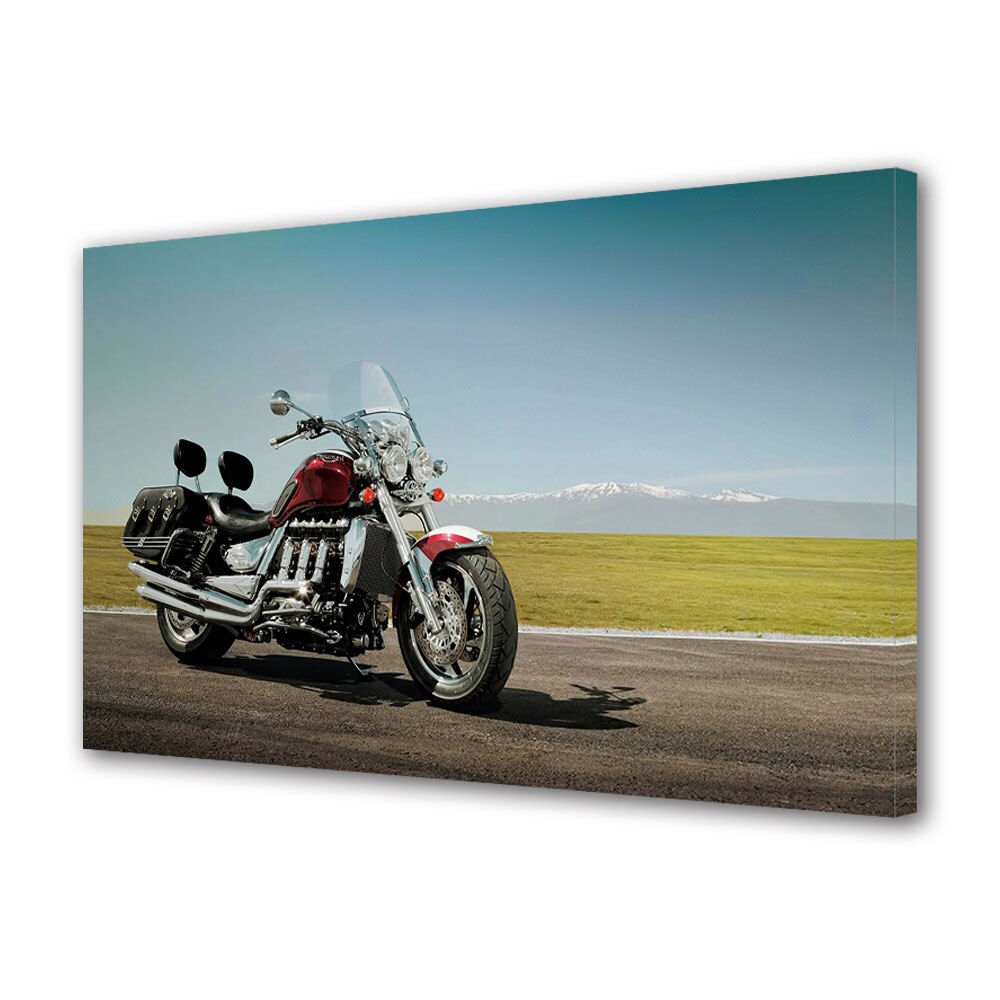 Tablou Canvas Luminos in intuneric VarioView LED, Auto Moto, Motocicleta Chopper, 30 x 45 cm