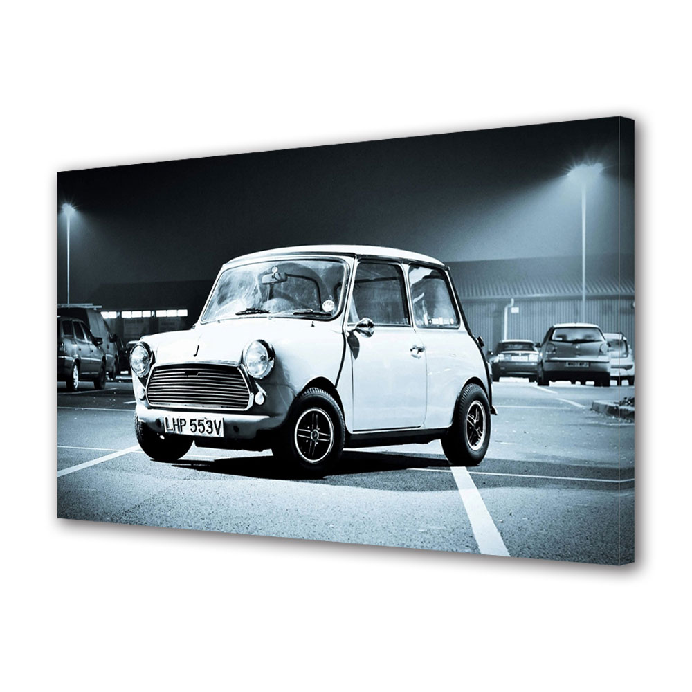 Tablou Canvas Luminos in intuneric VarioView LED, Auto Moto, FIAT 500 Alb, 40 x 60 cm